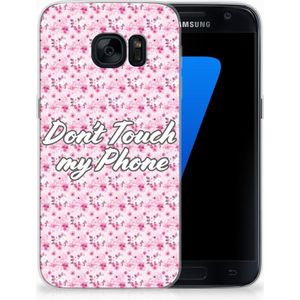 Samsung Galaxy S7 Silicone-hoesje Flowers Pink DTMP