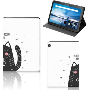 Lenovo Tablet M10 Hippe Tablet Hoes Cat Good Day