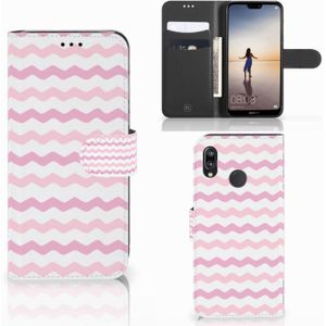 Huawei P20 Lite Telefoon Hoesje Waves Roze