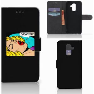 Samsung Galaxy A6 Plus 2018 Wallet Case met Pasjes Popart Oh Yes