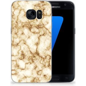 Samsung Galaxy S7 TPU Siliconen Hoesje Marmer Goud