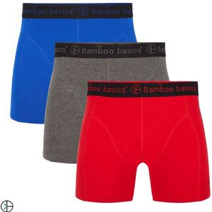 Bamboo Basics Boxershort Rico-012 (grijs-rood-blauw, 3-pack) - 5 (M)