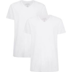 Bamboo Basics T-shirt Velo-001 (wit, v-hals, 2-pack) - 5 (M)