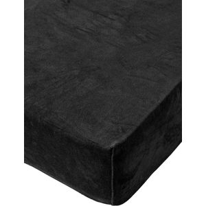 Residence collectie badstof velours hoeslaken (zwart) - 160/180x200/220