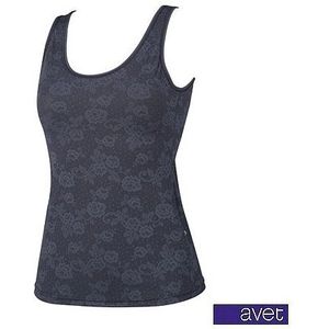 Avet dameshemd 7565 kant geprint denim microvezel - M