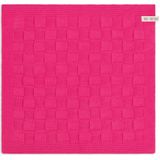 Knit Factory Gebreide Keukendoek - Keukenhanddoek Uni - Handdoek - Vaatdoek - Keuken doek - Fuchsia - Felroze - 50x50 cm