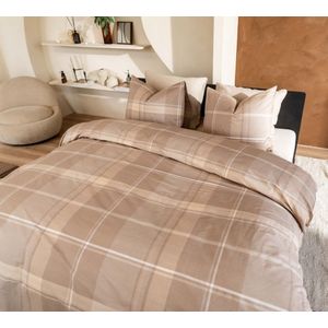 Kayori - Mondo - Dekbedovertrek - Zand - 1-persoons 140x200/220cm - 1 Sloop