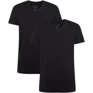 Bamboo Basics T-shirt Velo-003 (zwart, v-hals, 2-pack) - 6 (L)