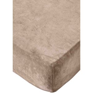 Residence collectie badstof velours hoeslaken (taupe) - 200x210/220