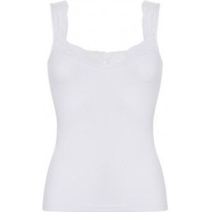 Basics singlet met kant wit voor Dames | Maat M