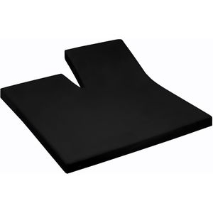 Briljant jersey hoeslaken met split | ook geschikt voor toppers zwart 140x200/210