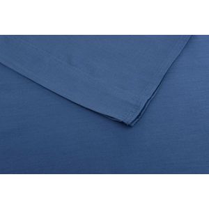 ZO! Home Satinado katoen/satijn laken blauw - 270x290 - luxe uitstraling - hoge draaddichtheid