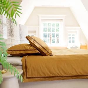 Kayori bio-katoenen dekbedovertrek Yamato perkal goud - 1-persoons 140x200/220cm 1 sloop