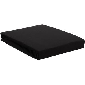 Katoenen hoeslaken zwart (boxspring, 35cm) - 90x200