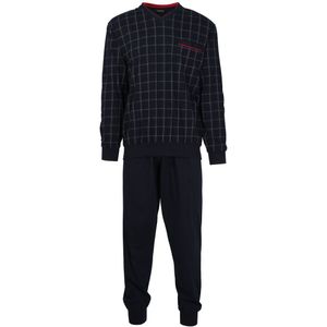 Gotzburg - Heren Pyjama - Blauw met Rood en Wit Geruit - Lange Broek en Shirt met Lange Mouwen