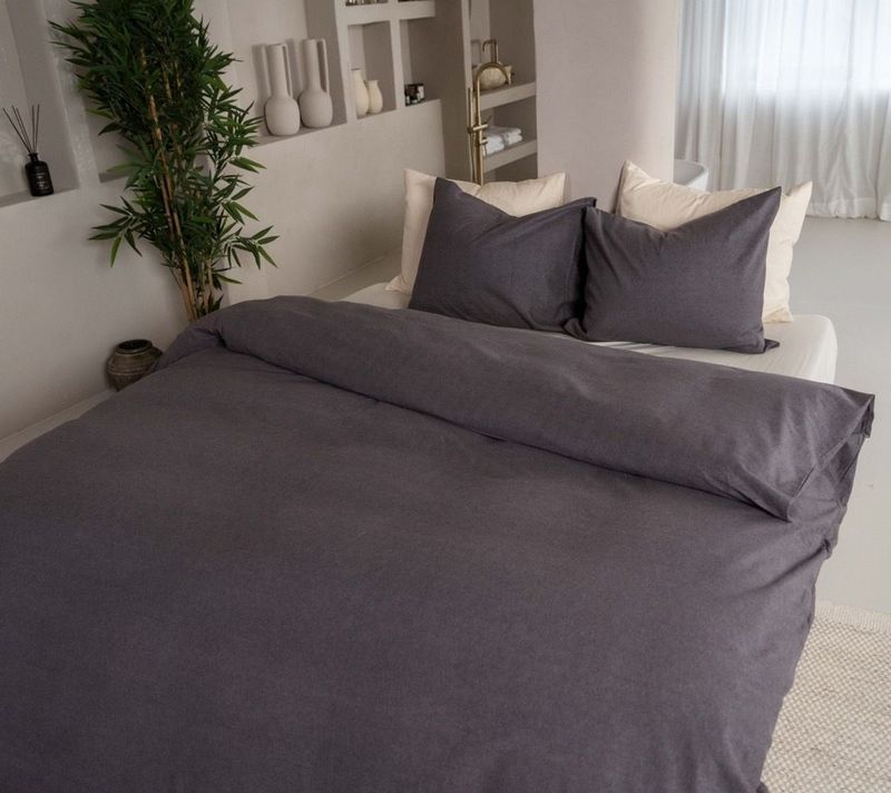 Kayori - Showa - Dekbedovertrek - Antraciet - 140x200-220 + 1 sloop - Eenpersoons