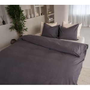 Kayori - Showa - Dekbedovertrek - Antracite - 240x200-220 + 2 Slopen - Lits-jumeaux