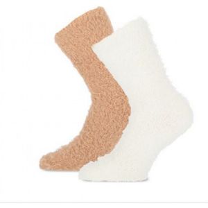 Basset huissokken Fluffy (offwhite-beige, onesize, 2-pack)