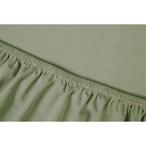 Kayori organic satijnen hoeslaken Edo olijfgroen tot 35cm - 100x200/210