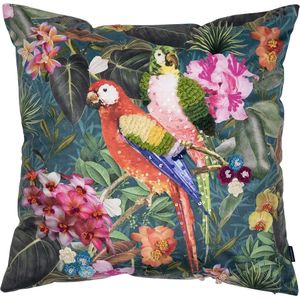 Handgemaakt kussen fleury papegaai 45x45cm