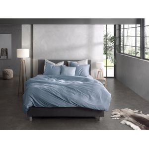 Zo! Home dekbedovertrek Satinado Solid (satijn, riviera blue) - lits-jumeaux 240x200/220  2 slopen