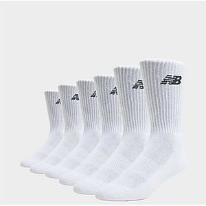 New Balance 6-Pack Everyday Crew Socks - White- Heren, White