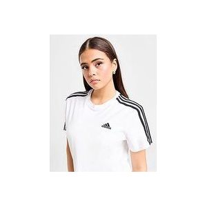 adidas 3-Stripes Badge of Sport Crop T-Shirt - White / Black- Dames, White / Black