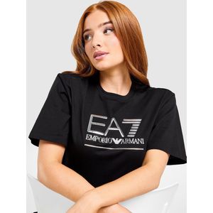 EA7 Emporio Armani Visibility Logo Boyfriend T-Shirt - Zwart- Dames, Zwart