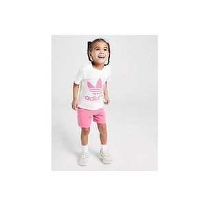 adidas Originals Girls' Trefoil T-Shirt/Shorts Set Infant - Pink Fusion, Pink Fusion