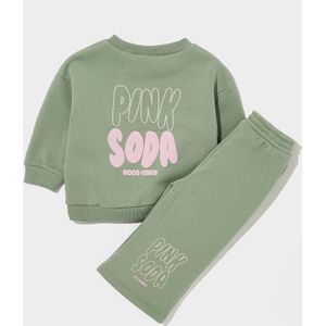 Pink Soda Sport Girls' Mix Crew Tracksuit Infant - Groen, Groen