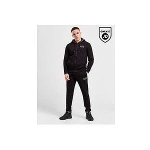 Emporio Armani EA7 Branded Hood Full Zip Tracksuit - Black- Heren, Black