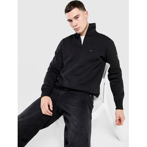 Tommy Hilfiger 1/4 Zip Sweatshirt - Zwart- Heren, Zwart