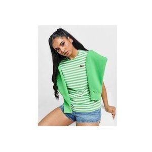Lacoste Stripe Logo T-Shirt - Green- Dames, Green