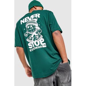The North Face Globe Never Stop Exploring Oversized T-Shirt - Groen- Heren, Groen