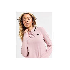 Fred Perry Twin Tip Long Sleeve Polo Shirt - Pink- Dames, Pink