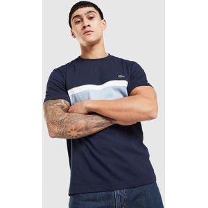Lacoste Reflective Piping Colour Block T-Shirt - Blauw- Heren, Blauw