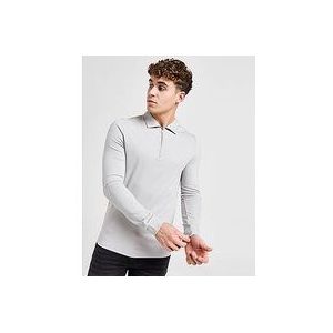 Belier Long Sleeve Zipped Polo Shirt - Grey- Heren, Grey