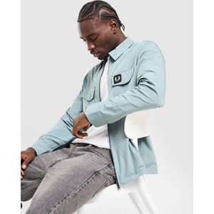 Fred Perry Badge Overshirt - Blauw- Heren, Blauw
