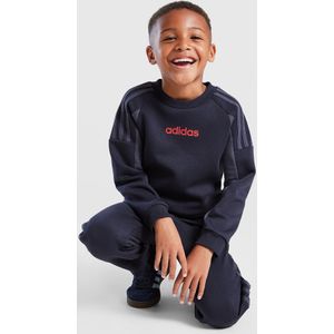 adidas Colour Block Linear Crew Tracksuit Children - Blauw, Blauw