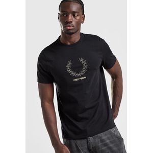 Fred Perry Outline Laurel Wreath T-Shirt - Zwart- Heren, Zwart