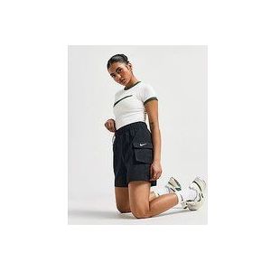 Nike Geweven damesshorts met hoge taille Sportswear Essential - Black/White- Dames, Black/White