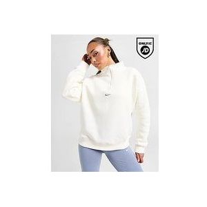 Nike Trend 1/4 Zip Fleece Top - White- Dames, White