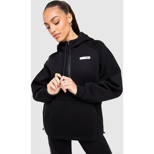 EA7 Emporio Armani Ventus Tape 1/4 Zip Hoodie - Zwart- Dames, Zwart