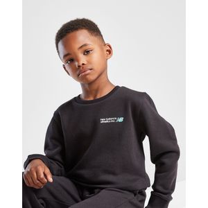 New Balance Linear Logo Crew Tracksuit Children - Zwart, Zwart