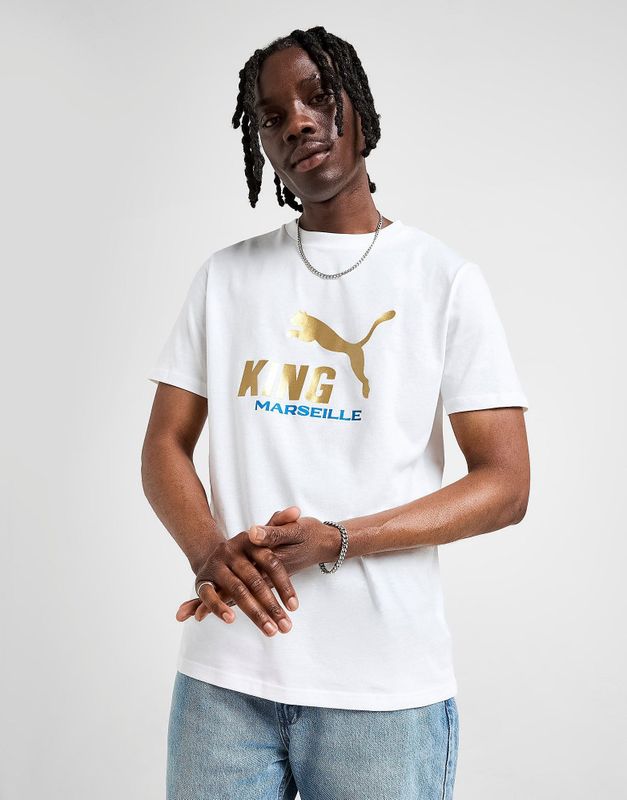 PUMA - Olympique Marseille King T-Shirt - Wit - Heren