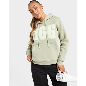 UGG - Fuzzy Logo Hoodie - Pullover - Green Fog - Katoen/Gerecycled Polyester