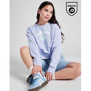 adidas Originals Girls' Puff Logo Crew Sweatshirt Junior - Grey - Kind, Grey