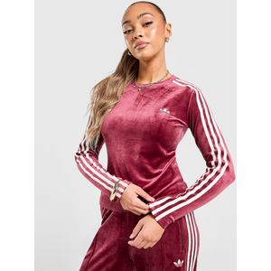 adidas Originals Velour 3-Stripes Long Sleeve T-Shirt - Rood- Dames, Rood