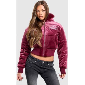 JUICY COUTURE Crown Velour Hooded Jacket - Rood- Dames, Rood