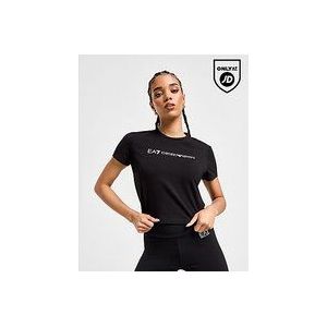 Emporio Armani EA7 Logo Slim Crop T-Shirt - Black- Dames, Black